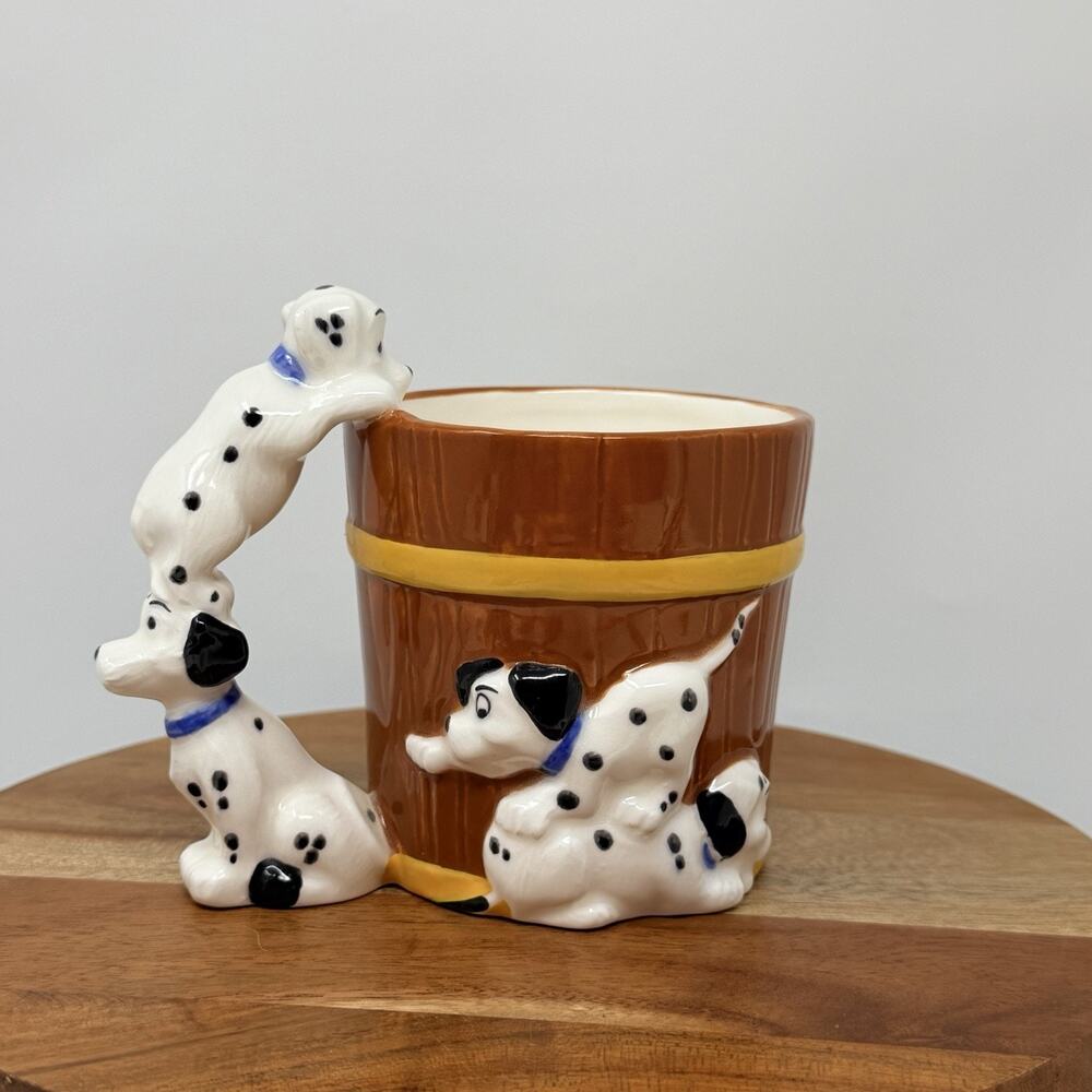 Disney 101 Dalmatians 3D Figure Mug Hand Painted Dog Handle Puppy Water Barrel